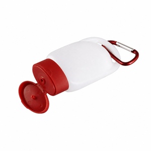 Bouteille plate <span class=keywords><strong>de</strong></span> 30 ml pour désinfectant pour les mains avec mousqueton, flacon souple en PE anti-fuite pour alcool, crème solaire, voyage en extérieur - Product Image 4