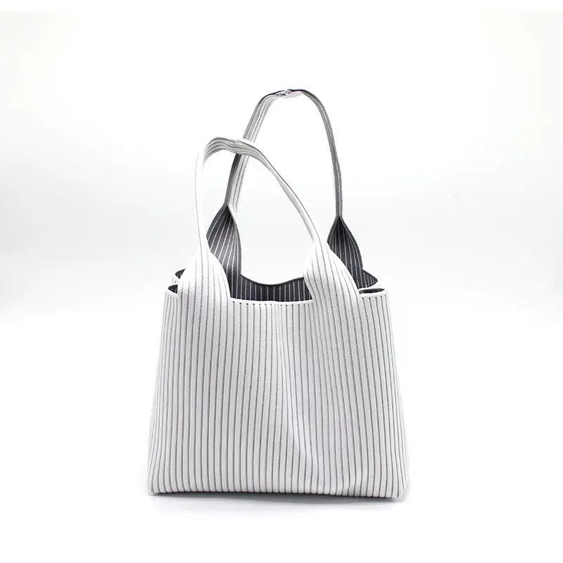 OEM y ODM moda bolso de ganchillo grande casual personalizado bolso de hombro de las mujeres de punto bolsos de mano para las señoras