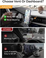 Support de téléphone de voiture à fixation par gravité pour grille d'aération, conception à glissière à serrage automatique, compatible avec les coques épaisses, mains libres, universel
