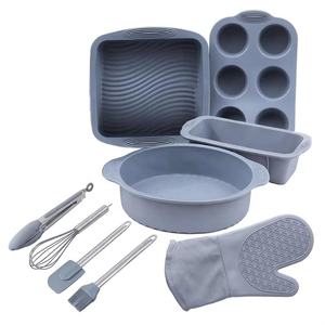 Juego <span class=keywords><strong>de</strong></span> 9 <span class=keywords><strong>Moldes</strong></span> para Hornear Resistentes al Calor, Antiadherentes, <span class=keywords><strong>de</strong></span> Silicona, para Pasteles y Galletas, con Espátula y Guante - Product Image 1