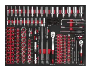 145pcs EVA bọt 1/4 "3/8" Dr. Ổ cắm bán sản phẩm Ratchet wrenches dụng cụ cầm tay ổ cắm cờ lê cờ lê hoặc Thiết lập công cụ cơ khí thiết lập