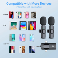 Promotion Microphone-Cravate Sans Fil Portable K15 Mini 2.4G Rechargeable 3-en-1 pour Vidéos et Vlogs