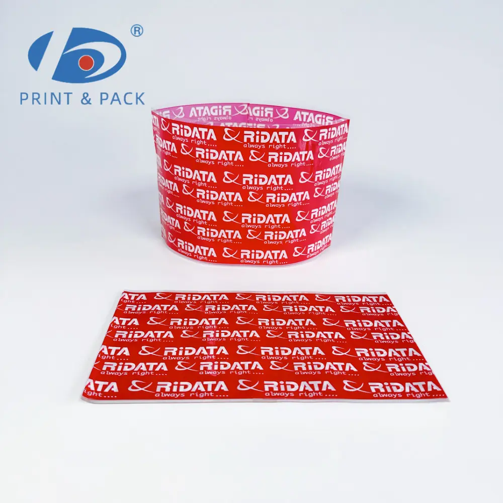 High Quality Custom Plastic Wrap Bottle Label PVC Film Roll Shrink Sleeve Label top of a bottle Shrink seal band