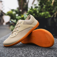 Scarpe Barefoot da Uomo Grigie con Punta Larga, Traspiranti, Antiscivolo, Sneakers Casual, Produzione OEM, Pronte per la Spedizione