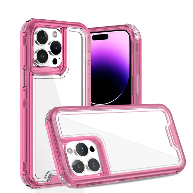 Casing ponsel bodi penuh 360, pelindung HP PC TPU anti jatuh untuk iphone 14 pro max