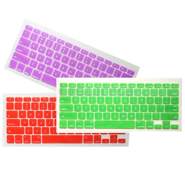 SLINYA Factory Colorful Soft Keyboard Protector Cover for MacBook Pro Laptop Waterproof Silicone Rubber Button Keypad Cover