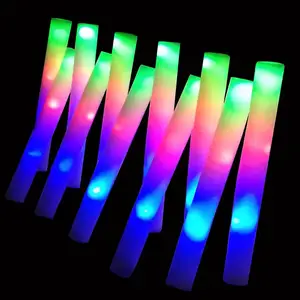 Flashing Foam Stick 3 LED Flashing Glow Sticks Bulk Revel Cheer Tube Dark Light For Xmas Birthday Wedding Party Supplies