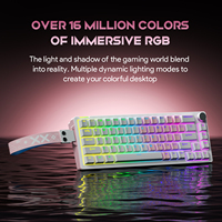 FURYCUBE V68 60% Wired Mechanical Keyboard RGB Lighting with PBT Keycaps Red Switch Gaming Keyboard for Computer Laptop