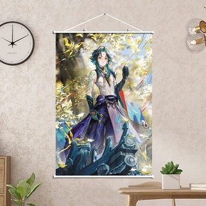 The genshin เกมสายฟ้าทั่วไปทั่วไป <span class=keywords><strong>Zhong</strong></span> Li ภาพวาดผ้าใบถ่ายโอนความร้อนแบนเนอร์ตกแต่งขนาดหลายขนาด - Product Image 1
