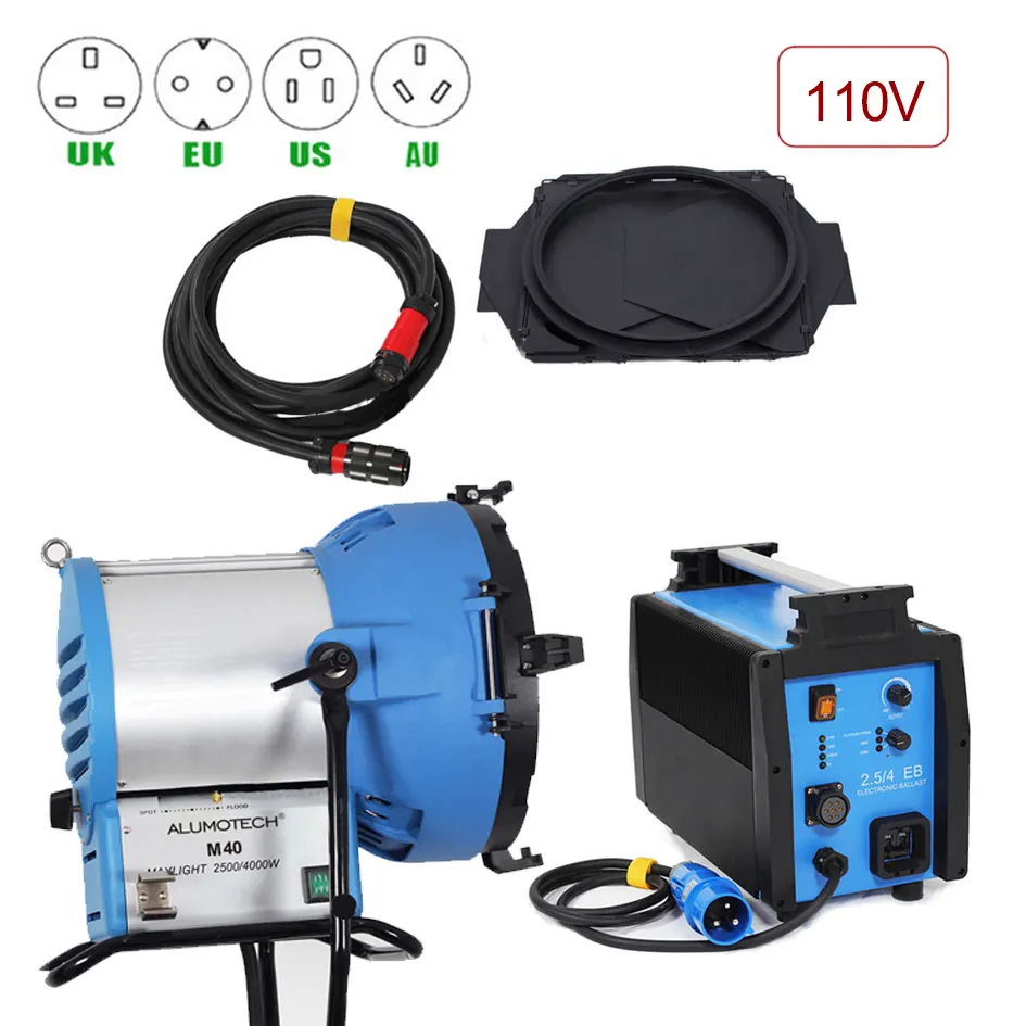 T-luachmotech — Kit de projecteur lumineux 110V HMI M40 Par, avec Ballast électronique 4000W et 2500W et câble de 7m Pro pour Film, photographie et vidéo en Studio