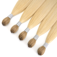 Extensions de cheveux en plumes Remy vierges, couleur personnalisée, coupables, sans perte, tissées à la machine, type Skin Weft