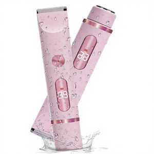 Rasoir électrique pour femmes, tondeuse <span class=keywords><strong>intime</strong></span>, IPX7 étanche, utilisation humide/sèche, visage, aisselles, jambes, lavable (piles incluses, rose) - Product Image 1