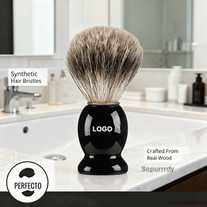 Pinceau à raser en poils de blaireau Silvertip avec logo personnalisé, kit de pinceaux à raser pour hommes avec des pinceaux à raser de haute qualité - Product Image 3