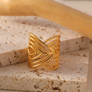 Trendy Fashion Geometric <b>Stainless</b> <b>Steel</b> Electroplated <b>Ring</b> for Women Unisex Fashion <b>Rings</b> - Product Image 5