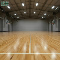 Sol en bois pour terrain de basket-ball avec système d'absorption des chocs, certifié FIBA, bois d'érable pour salle de sport intérieure