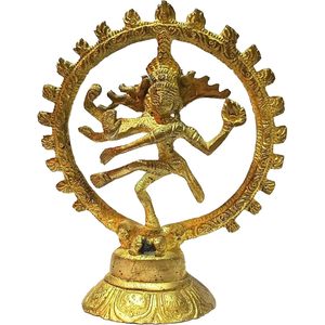 PARIJAT HANDICRAFT Estatua de latón de lujo Bailando Shiva Natraj Idol Murti Shiv Shambhu Decoración para el hogar Escultura de Arte de metal - Product Image 2