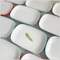 Assiettes à dîner divisées en mélamine de 8 pouces, quatre compartiments, style moderne minimaliste, assiettes pour cantine d'étudiants, assiettes pour restauration rapide