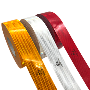 Nhãn dán giấy phản quang màu đỏ trắng ECE DOT cho xe hơi, băng dính an toàn - Product Image 1