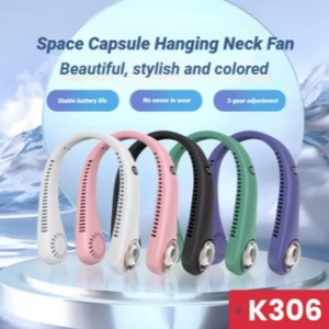 Ventilateur de cou portable USB à prix de gros, 5 vitesses, pour extérieur, rafraîchisseur d'air - Product Image 5