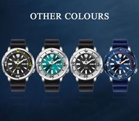 Montre mécanique automatique Akires pour homme - Cadran fin en acier inoxydable avec verre saphir, prête pour la plongée, bracelet en cuir/acier, étanche 20 BAR