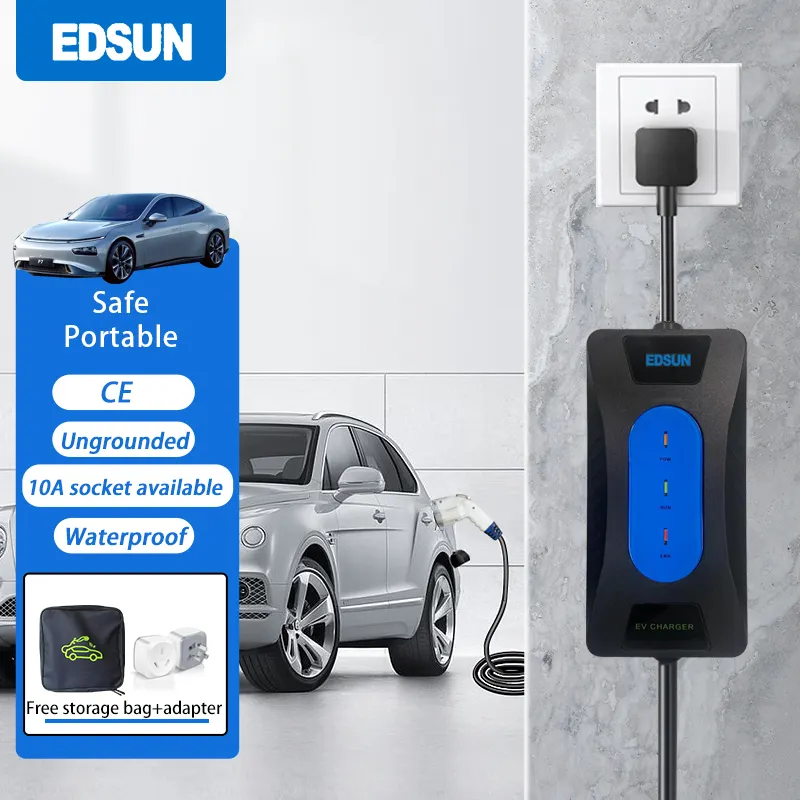 وحدة شحن السيارة, وحدة شحن محمولة مباشرة ومريحة 20m 220v 16A 10A ev