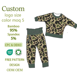 Ensembles de vêtements mignons pour nouveau-nés de 0 à 3 <span class=keywords><strong>mois</strong></span>, pour garçons, col rond, manches longues, imprimé camouflage, haut et pantalon long, ensembles assortis pour enfants - Product Image 1