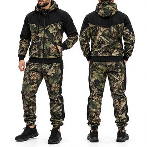 Custom Mens Jungle Print <b>Waterproof</b> Windbreaker Tracksuit Set Lightweight <b>Camo</b> Full Zip <b>Jacket</b> and Pants OEM Private Label - Product Image 2