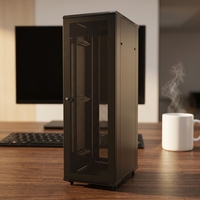 Rak Server Kabinet Jaringan Pusat Data Berdiri di Lantai dari Baja 46U 600*1200mm Tersedia