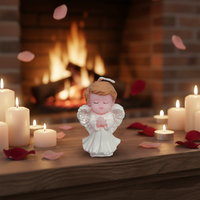 Handgemachte Aromatherapie-Paraffinwachskerzen mit Frischem Duft, Engel-Form für Babys, Aprilscherze, Valentinstag, Feiertagskuchen