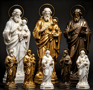 Croix religieuse personnalisée en résine peinte à la main, sculptée artistiquement, avec logo, couleur, représentant la famille des Saints Catholiques et Jésus, pour Noël, amour, fée, musique, Xi - Product Image 6