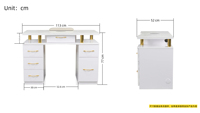 Table de manucure moderne en plastique pour salon et chambre à coucher, blanche, portable, durable, écologique