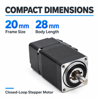 Motor Stepper Hybrid Closed Loop NEMA8 28mm 20 2 Fasa 1.8 Derajat DC24V 180gf.cm 0.6A untuk Printer 3D OEM Kabel Kustom