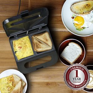 Machine à sandwichs électrique 750W pour petit-déjeuner, grill pour fromage grillé et œufs, gaufrier avec plaques antiadhésives, machine à beignets - Product Image 6