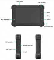 Tablet Android Robusta de 7 Pulgadas para Flotas, 4 Canales AHD, 800 Nits, Legible Bajo la Luz Solar, IP67 Resistente al Agua, Qualcomm Octa-core, Nueva Pantalla Capacitiva