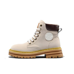 2024 nouveau Style pour Martin <span class=keywords><strong>bottes</strong></span> grandes chaussures de travail en cuir véritable jaune pour hommes femmes hauteur augmentant semelle épaisse polyvalente pour - Product Image 4