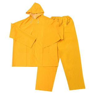 Imperméable jaune résistant de <span class=keywords><strong>pvc</strong></span> de travailleurs extérieurs et costume de pluie de pantalon 0.30mm