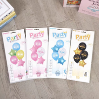 Kit de décoration de fête d'anniversaire pour enfants Ballon arc-en-ciel multicolore Centre de table jetable écologique Pâques Diwali Ramadan