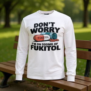 Camiseta de Manga Larga con Cuello Redondo para Hombre Adulto, Diseño Fukitol 500Mg, Impresión Promocional en Serigrafía - Product Image 3