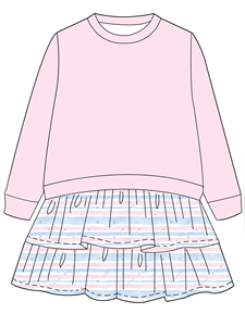 ชุดเดรสเสื้อสเวตเชิ้ตแบบชิ้น<span class=keywords><strong>เด</strong></span>ียวสำหรับเด็กผู้หญิงวัยเตาะแตะ แขนยาว คอกลม พร้อมกระโปรง<span class=keywords><strong>ระบาย</strong></span>เป็น<span class=keywords><strong>ชั้น</strong></span>ๆ สำหรับเล่น - Product Image 2