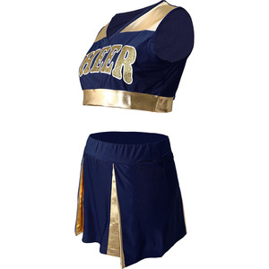 Cheerleading Uniforms Set <b>Glitter</b> Print 100 Polyester Short Skirt Performance Outfits For Women Spring 2025 - Product Image 4