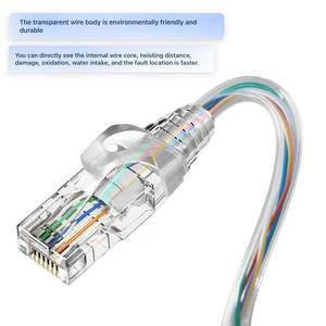 Câble de raccordement Ethernet Cat5e RJ45 UTP 8 conducteurs en cuivre massif 24 26 28AWG Câble réseau LAN pour ordinateur routeur commutateur - Product Image 1