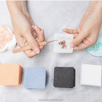 Tampons non tissés sans peluches pour dissolvant de vernis à ongles et serviettes en papier 5x5cm carrées, nettoyant durable