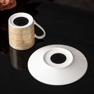 Elegant 6 Piece Bone China Coffee Cup And Saucer <b>Set</b> With Vintage Floral Embossed Pattern Premium Tea Luxurious Gifting - Product Image 4