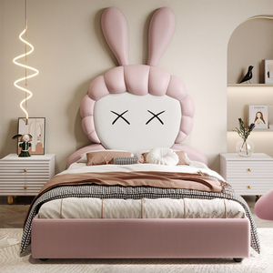 Lit pour enfants style Ins en forme <span class=keywords><strong>de</strong></span> dessin animé populaire Dernier design rose Lit rembourré pour enfants Lit pour enfants moderne et <span class=keywords><strong>de</strong></span> haute qualité <span class=keywords><strong>pas</strong></span> <span class=keywords><strong>cher</strong></span> - Product Image 1