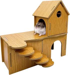 Escondite para Hámster con Escalera, Laberinto de Madera de Doble Capa para Hámster Enano, Túnel con Múltiples Cámaras, Decoración para Hábitat - Product Image 1