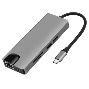 Concentrador de puertos USB 3,0 para ordenador portátil, divisor multipuertos tipo C, 4 y 30Hz, 3,0