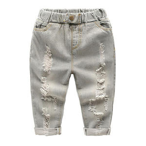 Dernier design Jean pour enfants Printemps Automne Vêtements pour enfants Pantalon en coton pour bébé Pantalon pour enfants Pantalon déchiré pour garçon - Product Image 2