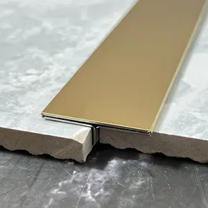 Rivestimento per piastrelle in acciaio inossidabile di alta qualità a forma di T 304 rivestimento per piastrelle in metallo per profilo di decorazione dell'angolo della parete
