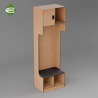 Armoires de rangement sportives double face Cartmay personnalisées pour écoles et clubs de football et de basketball, avec sièges intégrés