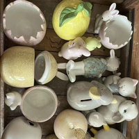 Céramique Lapin de Pâques Lapin Céramique Ornement de Pâques Décorations en céramique de Pâques